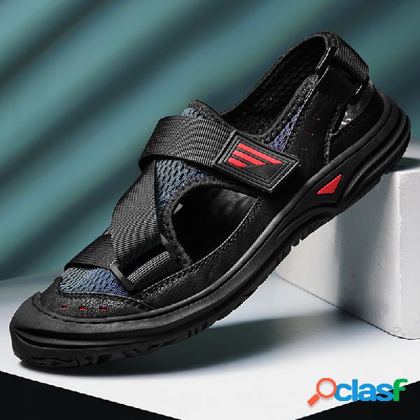 Homens De Malha De Emenda Não Slip Soft Sola Gancho Loop