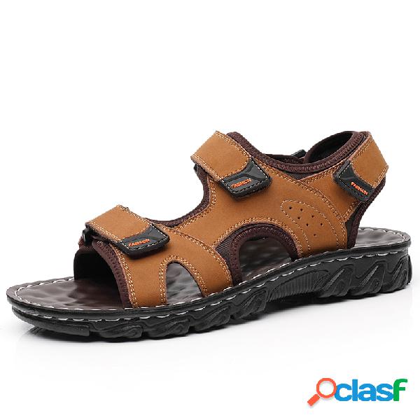 Homens Duplo Gancho Loop Outdoor Soft Praia Sandálias de