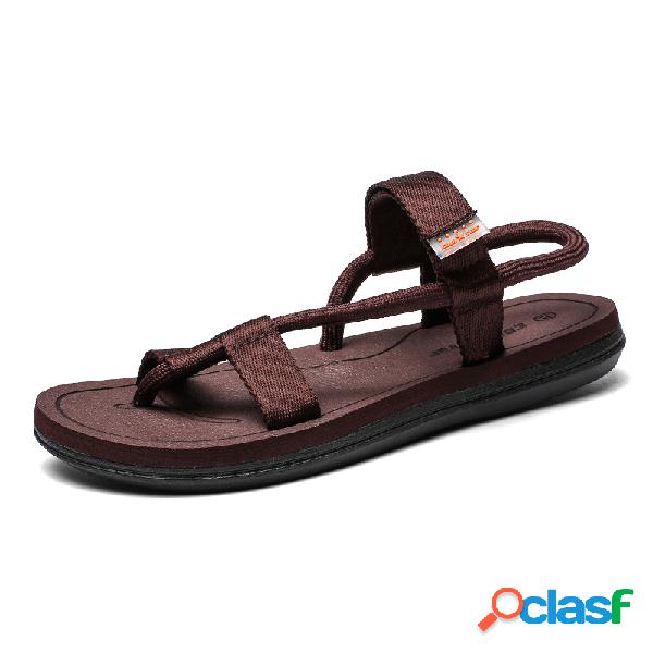 Homens Roma Tecido Clipe Toe Peso Leve Casual Praia
