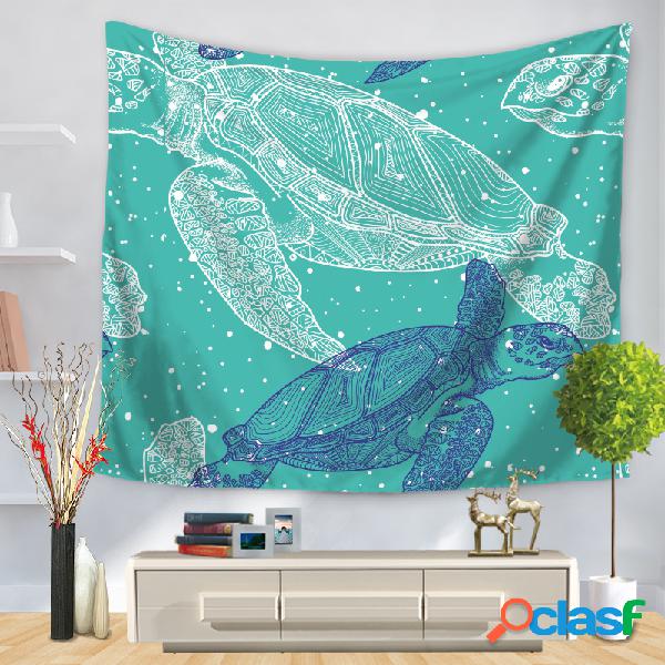 INS Estilo Azul Tartaruga De Mar Impresso Tapeçaria