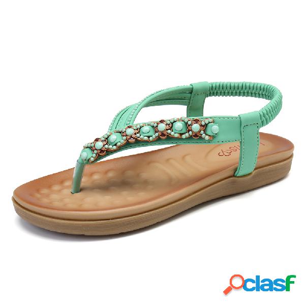 LOSTITE Malha Strass Decoração Verão Clipe Toe Sandálias
