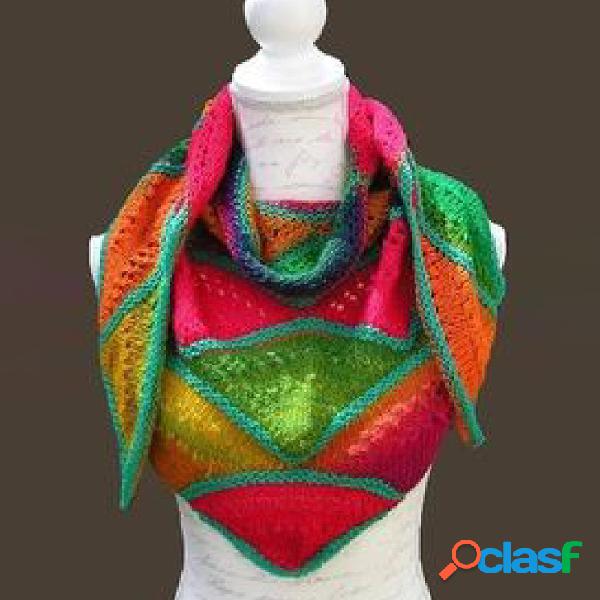 Lenço e xale de mistura de algodão verde vintage feminino