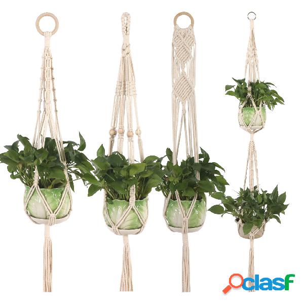 Macrame Flower Planta cabide Outdoor Indoor Corda Plantaer