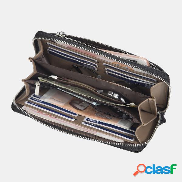 Men Business 12 Slots de cartão Wallet Purse Phone Bolsa