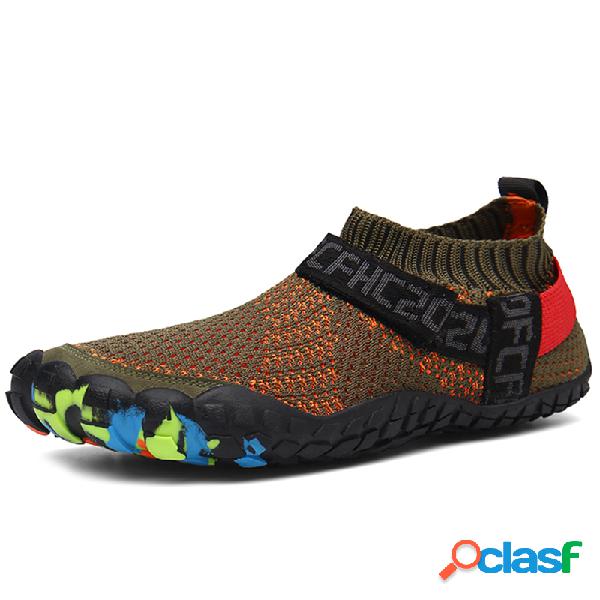 Men Tecido Water Friendly Respirável Toe Tênis Casual de