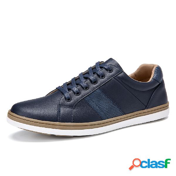Menico Homens de couro de microfibra antiderrapantes sapatos