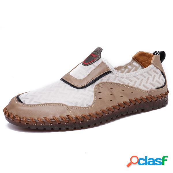 Menico Homens malha emenda mão costura água sapatos