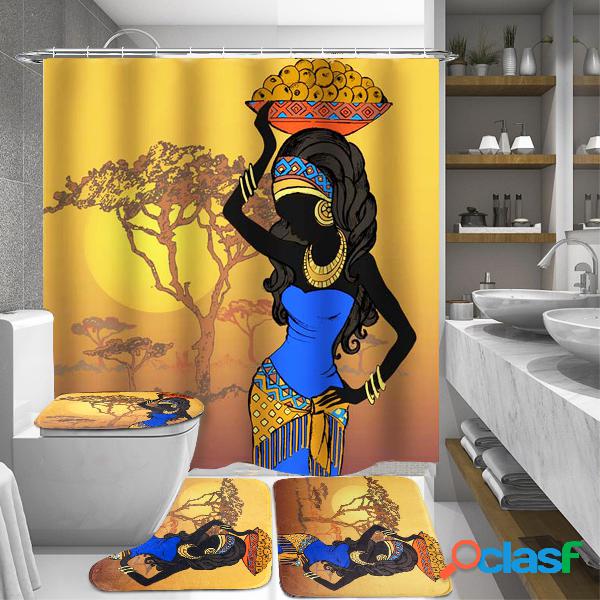 Meninas africanas exóticas Banheiro Tapete de cobertura de
