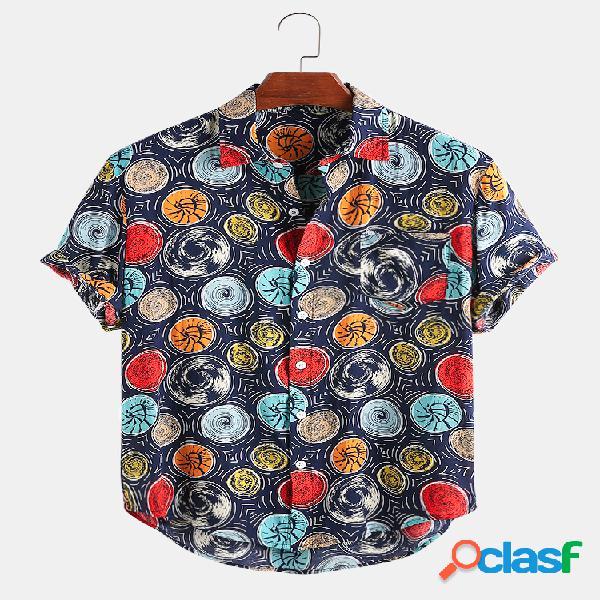 Mens Abstract Growth Ring Imprimir peito bolso camisas de