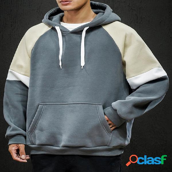 Mens Casual Contrast Color Plus Tamanho Vintage Drawstring