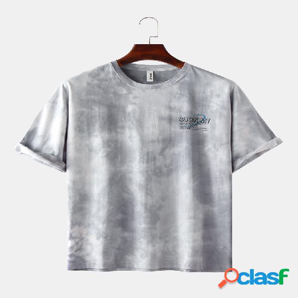 Mens Cool Gradient Color Character O-pescoço Camisetas