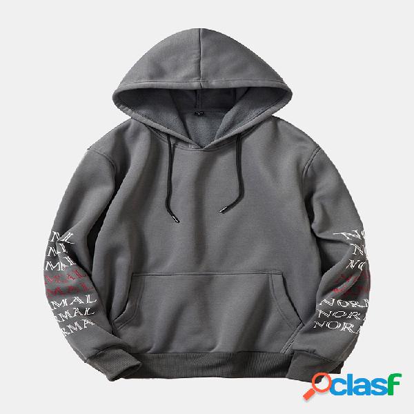 Mens Cool Slogan impresso manga Muff bolso Drawstring