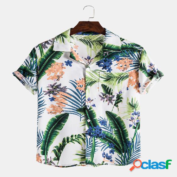 Mens Designer Plants & Folha Impresso Holiday Botões