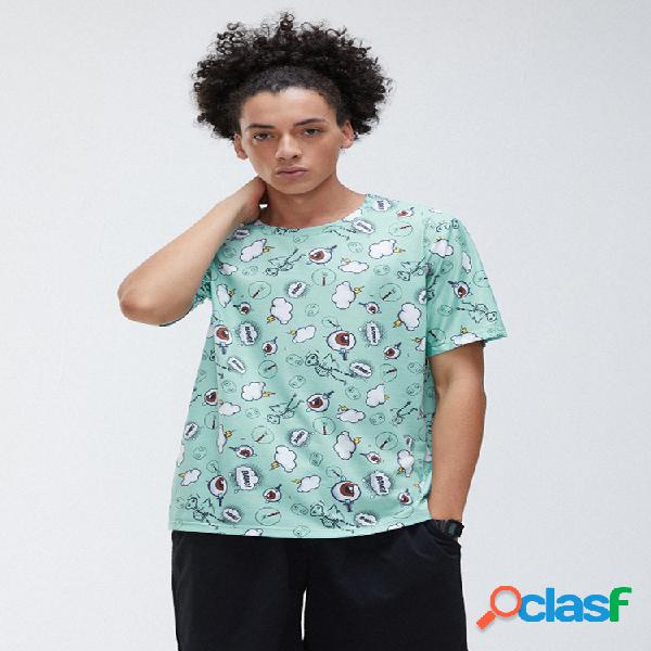 Mens Fun Cartoon Print Leve Respirável Lazer Férias