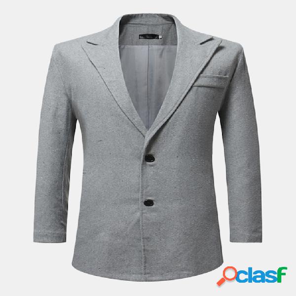 Mens Single Breasted Mid Long Slim Fit Bussiness Casual Cor