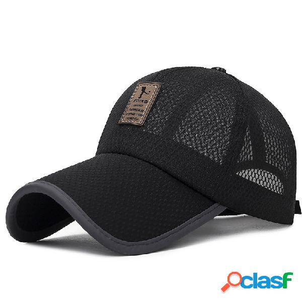 Mens Womens Summer Mesh Visor Boné de beisebol Esportes ao