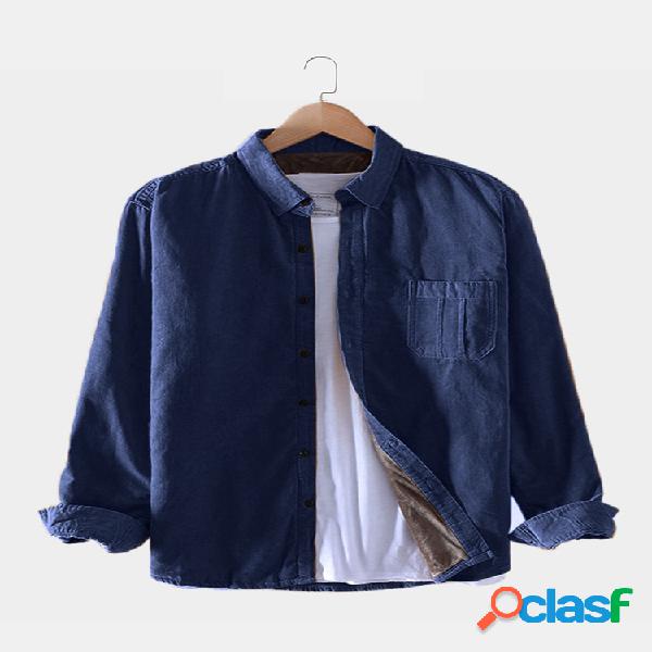 Mens breve estilo veludo de algodão engrossar quente cor