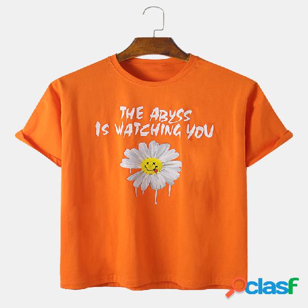 Mens engraçado margarida e slogan 100% algodão t-shirt