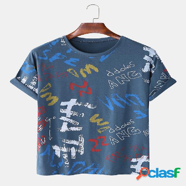 Mens engraçado personagem impresso casual todos os dias