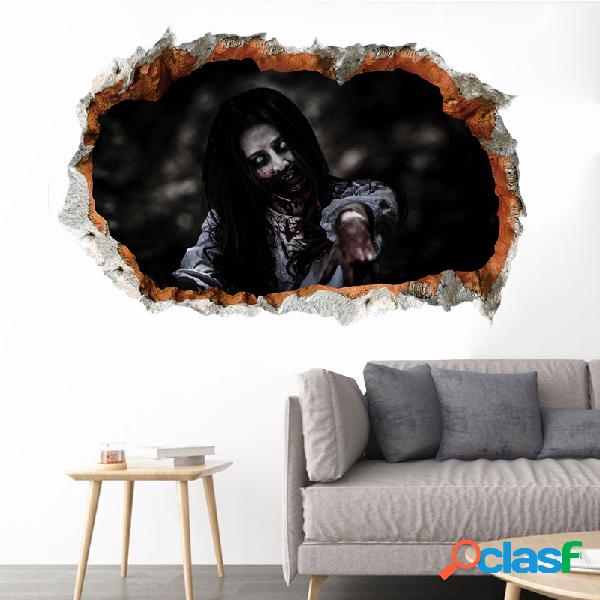Miico Halloween 3D Horror Ornamento Adesivo de parede