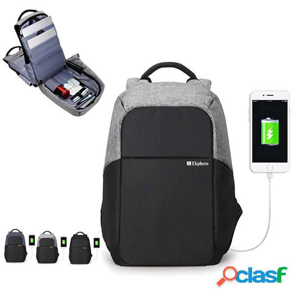 Mochila anti-roubo Ekphero com porta de carregamento USB