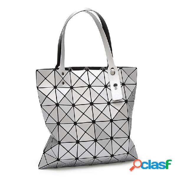 Moda feminina Rhombic Solid Handbag
