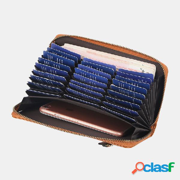 Mulheres 27 Slots de cartão Carteira longa Zipper Phone