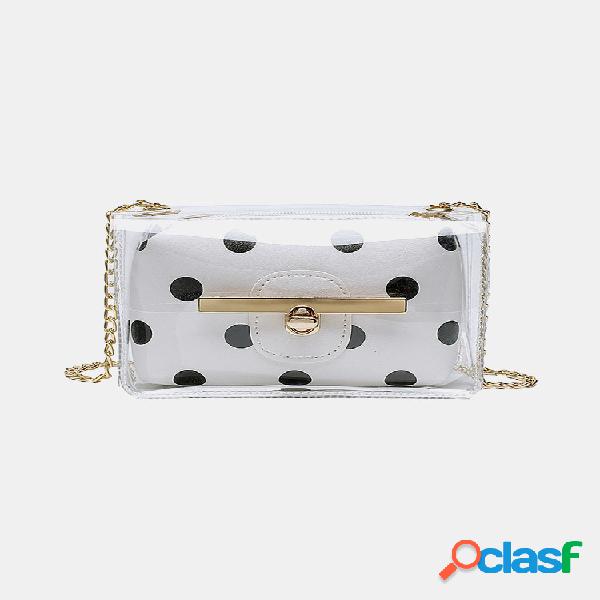 Mulheres 2Pcs Cadeia Casual Crossbody Bolsa