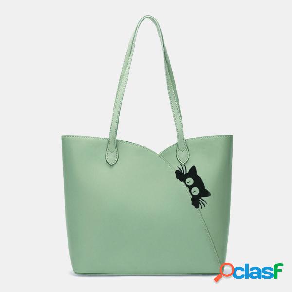 Mulheres Cat Padrão Ombro multifunções Bolsa Bolsa