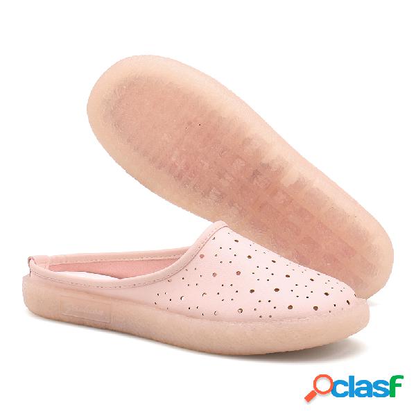 Mulheres Fechados Toe Solid Color Hollow Soft Sofes Flats