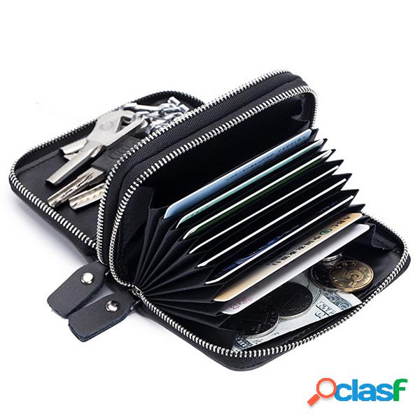 Mulheres Homens RFID Genuine Leather Multifuncional 12