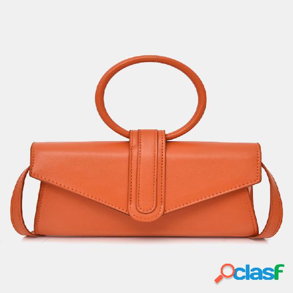 Mulheres anel sólido cores doces crossbody Bolsa bolsa