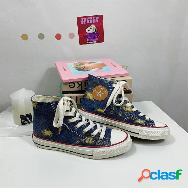 Mulheres high-toe rodada decoração sapatos casuais