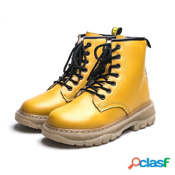 Mulheres impermeáveis botas de tornozelo de cor sólida