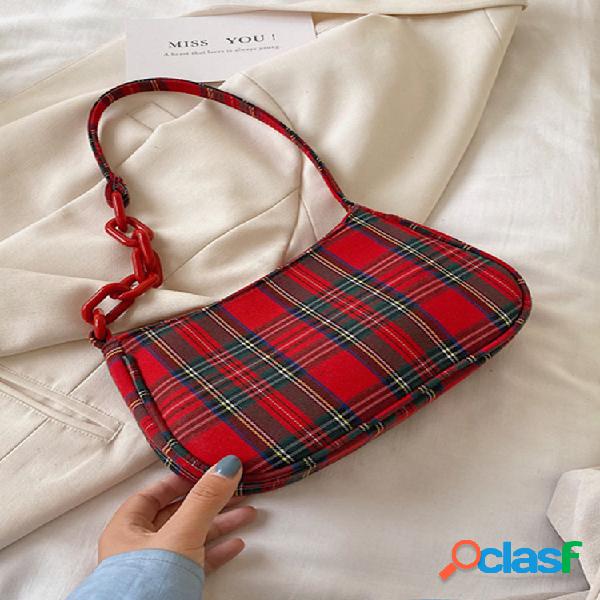 Mulheres xadrez ombro bolsa Bolsa