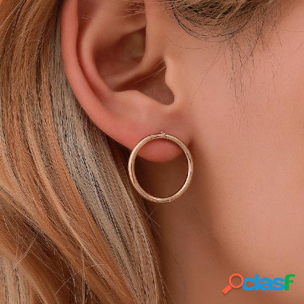Na moda Metal Esfregar Pêssego Coração Stud Brincos