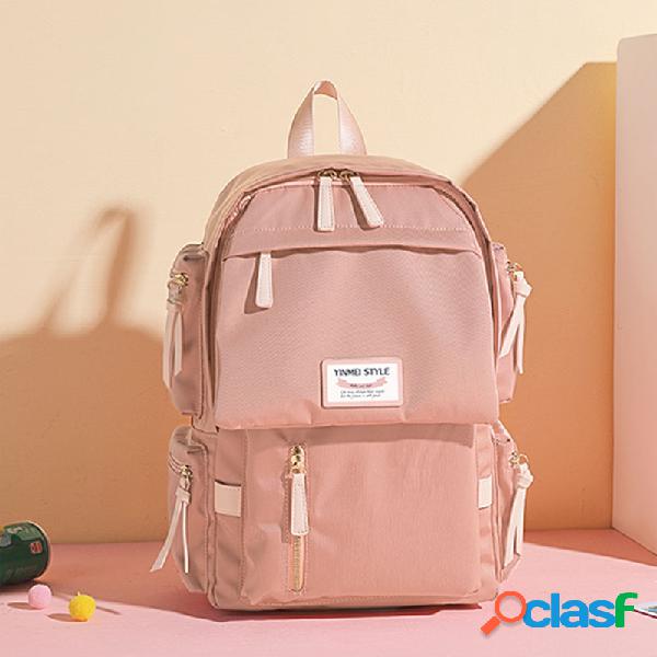 Nylon Multifuncional impermeável Bolsa Mochila Casual