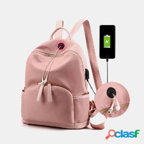 Nylon impermeável grande capacidade mochila mochila