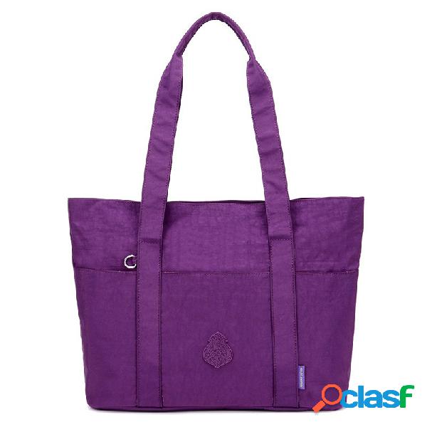 Ombro impermeável sólido para mulheres Bolsa Tote casual