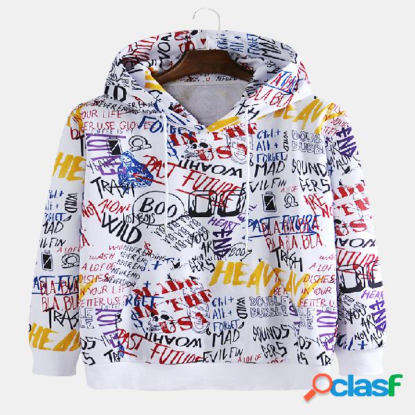 Os grafittis abstratos frescos dos homens imprimiram hoodies