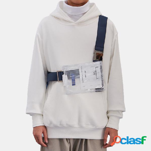 Peito de PVC impermeável para homens Bolsa Crossbody Bolsa