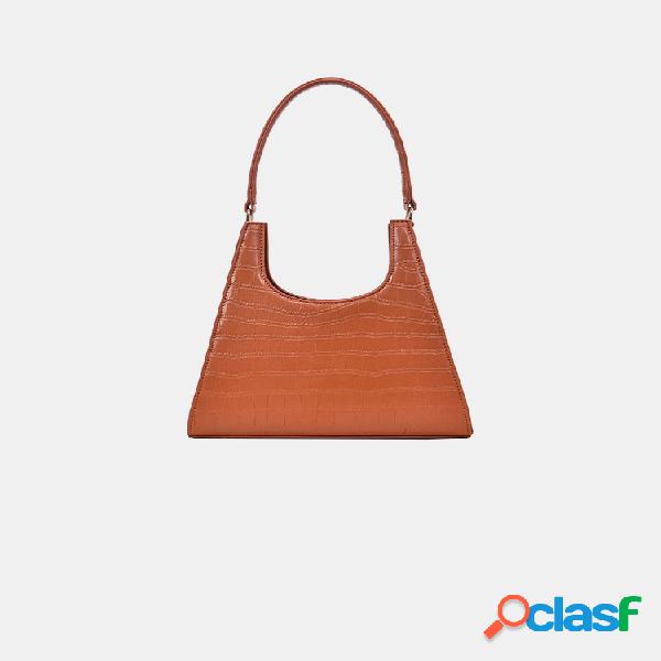 Sólido Bolsa Crocodilo Padrão Crossbody Bolsa