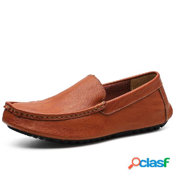 Tamanho grande homens mocassim toe confortável Soft único