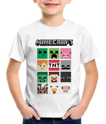 Camisa Minecraft Criança Infantil Masculina Roupas Camiseta