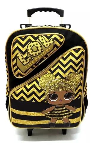 Mochila Infantil Criança Lol Queen Bee 2 Bolsos Rodinhas G