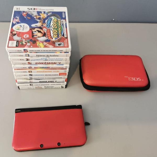 Nintendo 3ds Xl + 11 Jogos + Capa Protetora