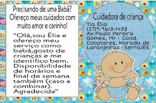 Serviços de Cuidadora e Babá