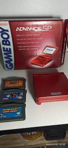 Game Boy Advance Sp Nintendo Flame Red Com Caixa E Jogos