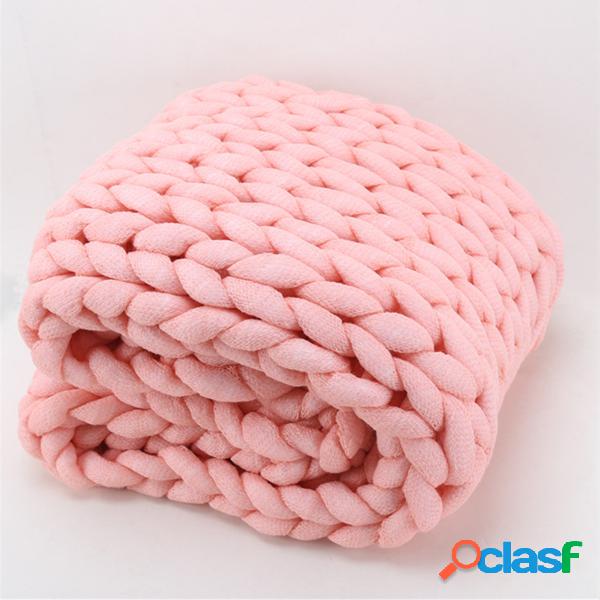 100 * 120 cm Macio Quente Mão Chunky Knit Cobertor Grosso