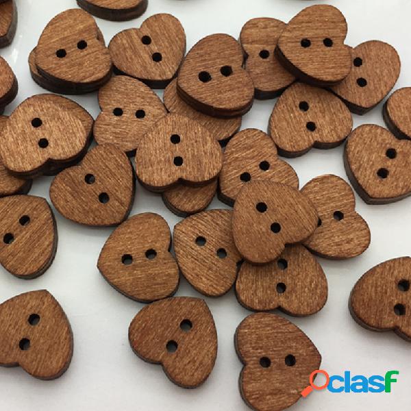 100 pcs Mão Artesanato Coração Em Forma De Madeira